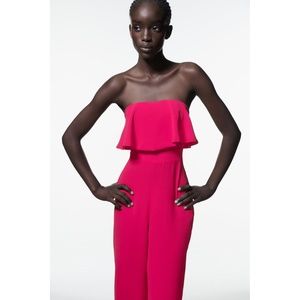 NWT! Zara Straight Neck Romper/Jumpsuit with Layered Detail - Size XL